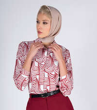 شومیز زرشکی شومیز زنانه تولیکا