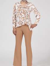 بلوز کرم بلوز زنانه بُـرنُس