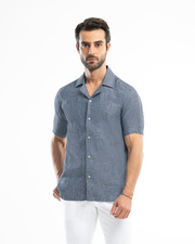 پیراهن آستین کوتاه سرمه ای پیراهن آستین کوتاه مردانه ام کی کالکشن