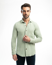 پیراهن آستین بلند سبز پیراهن آستین بلند مردانه ام کی کالکشن