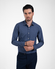 پیراهن آستین بلند سرمه ای پیراهن آستین بلند مردانه ام کی کالکشن