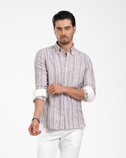 پیراهن آستین بلند کرم پیراهن آستین بلند مردانه ام کی کالکشن