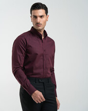 پیراهن آستین بلند زرشکی پیراهن آستین بلند مردانه ام کی کالکشن