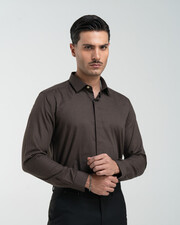 پیراهن آستین بلند قهوه ای پیراهن آستین بلند مردانه ام کی کالکشن