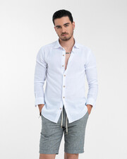 پیراهن آستین بلند سفید پیراهن آستین بلند مردانه ام کی کالکشن