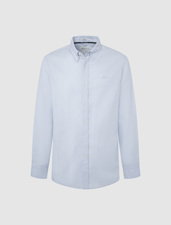 پیراهن آستین بلند آبی پیراهن آستین بلند مردانه پ پ جینز