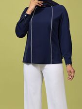 بلوز سرمه ای بلوز زنانه بُـرنُس