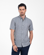 پیراهن آستین کوتاه سرمه ای پیراهن آستین کوتاه مردانه ام کی کالکشن