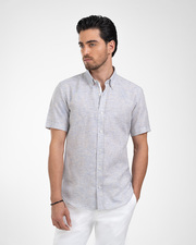 پیراهن آستین کوتاه آبی پیراهن آستین کوتاه مردانه ام کی کالکشن