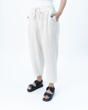 شلوار نخی کرم شلوار نخی زنانه موهر