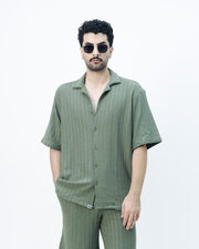 پیراهن آستین کوتاه سبز پیراهن آستین کوتاه مردانه نفیر ور