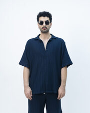 پیراهن آستین کوتاه سرمه ای پیراهن آستین کوتاه مردانه نفیر ور